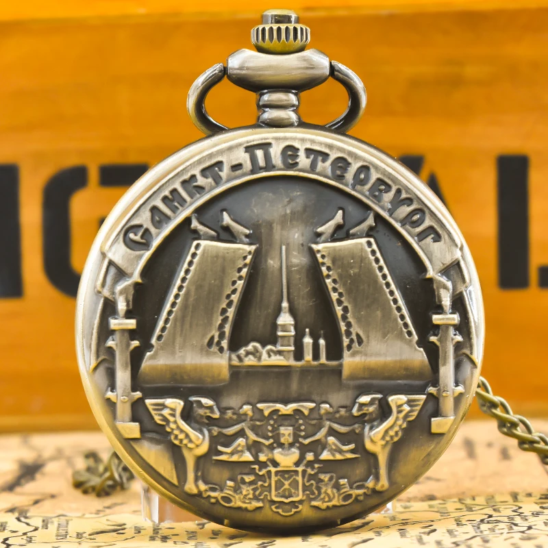 Винтажные бронзовые резные кварцевые карманные часы в стиле стимпанк, ожерелье, подвеска, цепочка для часов, мужская и женская цепочка, мемориальная коллекция, подарок