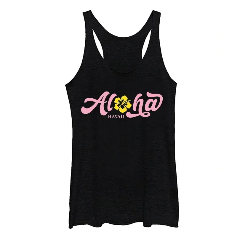 

Aloha Tops Sexy Hawaiian Vest Summer Vacation White Top Gothic Women Clothing Pink Tank Top Cute L