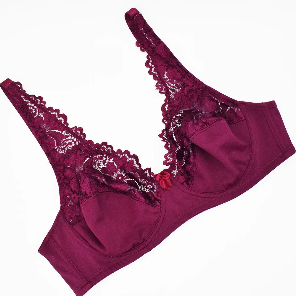 Soutien-gorge en dentelle pour femmes, grande taille, sous-vêtements à motifs délicats, Lingerie Sexy à armatures, Bh Tops B C D DD E F Cup