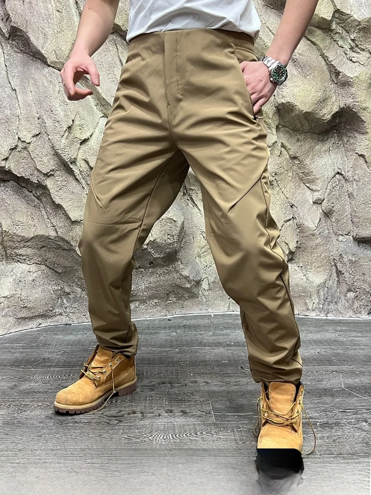 

Outdoor Men's Plaid Fce Lined Soft ell Casual Pants Autumn Winter Warm Straight Leg Polyester Fiber Wear Resistant