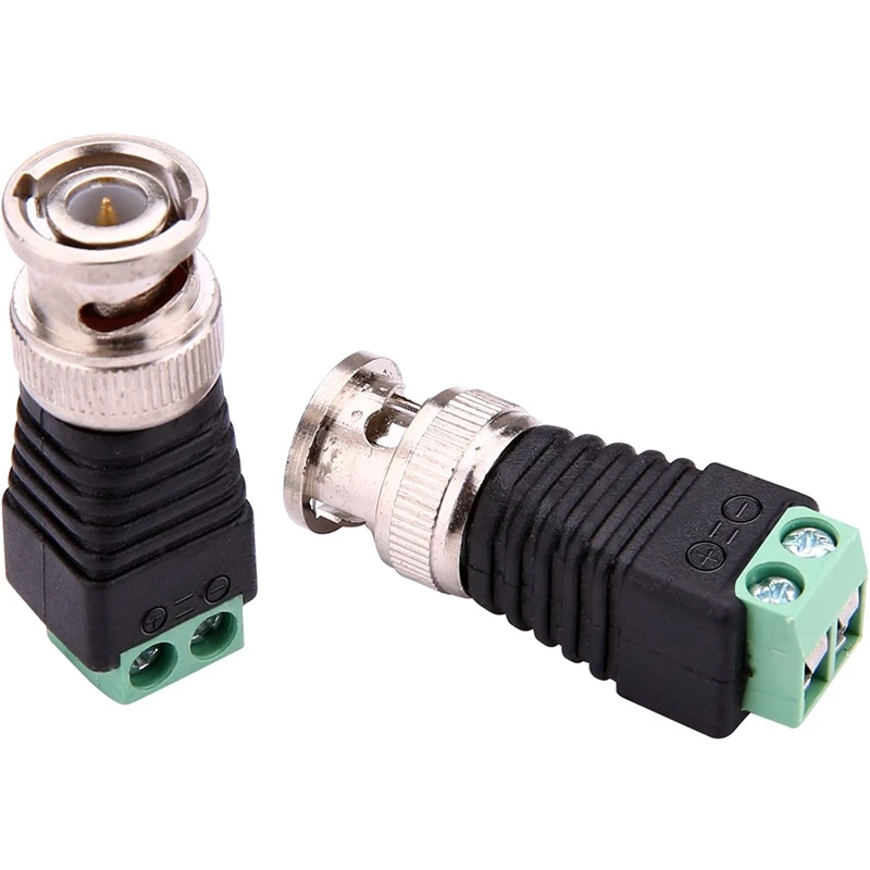 Imagem -04 - Bnc Balun Conector e Câmera Terminal Adaptador Masculino Vigilância Cctv Câmeras de Vídeo Coaxial Cat5 Cat6 20 Pack