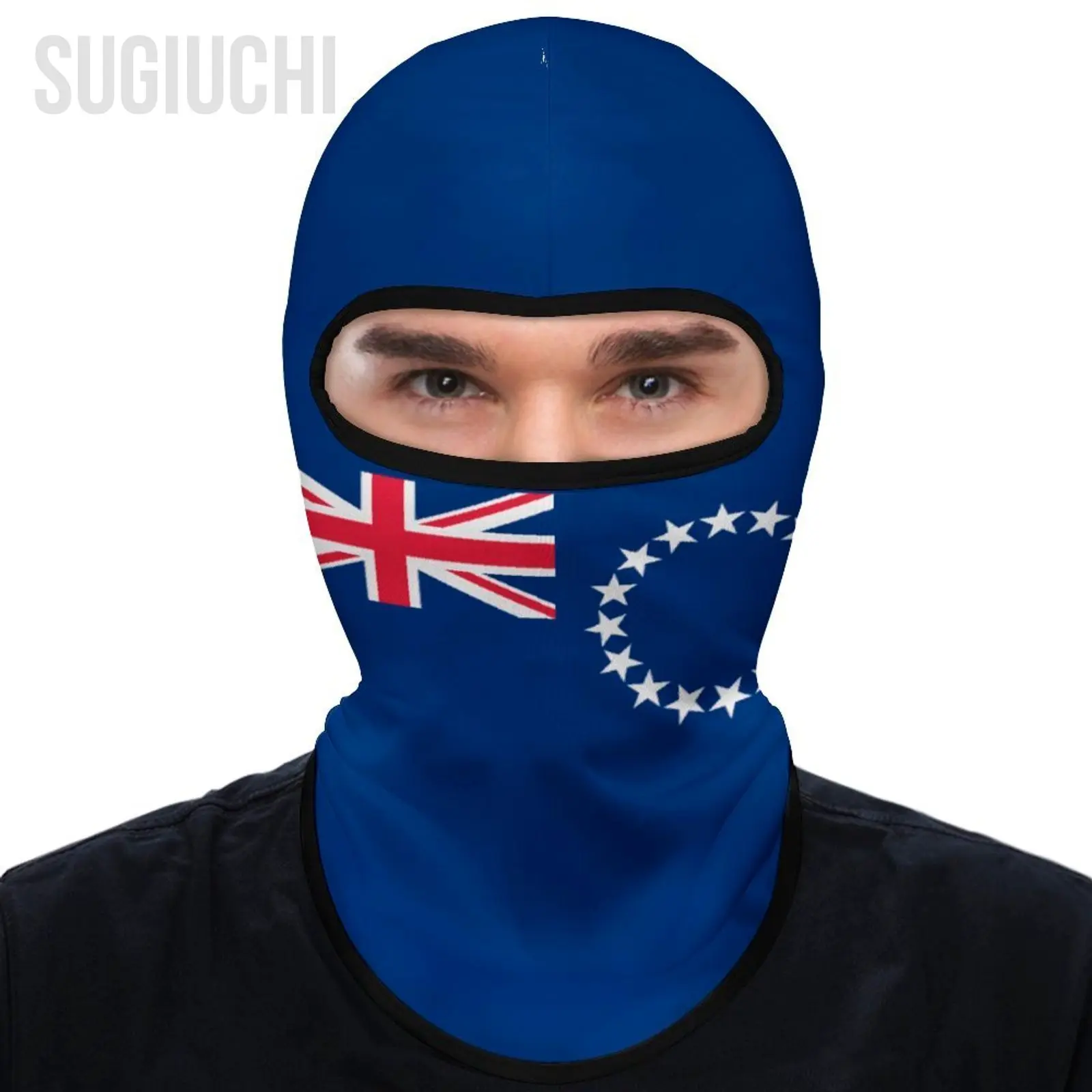 

Флаг островов Кука на открытом воздухе, крутой солнцезащитный крем, мотоциклетная маска для лица, мотобайкерская ветрозащитная крышка, стопор, ветрозащитный головной убор для езды на велосипеде