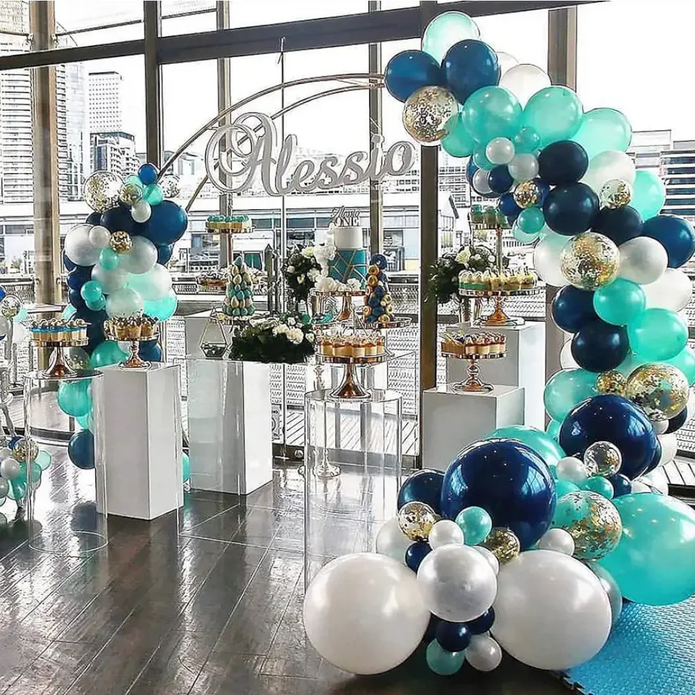 

100Pcs Dark Teal Balloon Garland Arch Kit Latex Balloons Party Balloons for Woodland Baby Shower Birthday Wedding