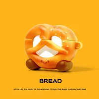 Étui 3D en forme de biscuits au chocolat et de pain pour AirPods 1 2 3 4 5 Pro, étui mignon de dessin animé pour écouteurs AirPods Pro2 Pro3, coque souple en silicone 4