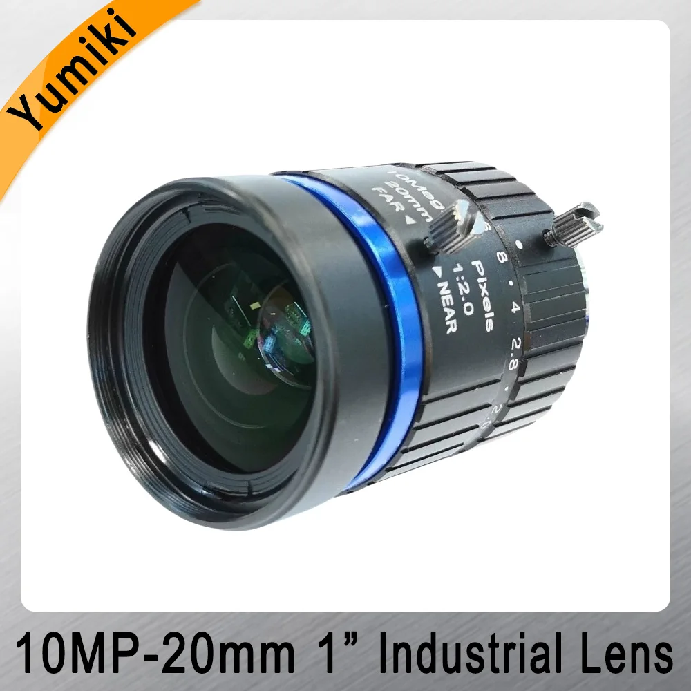 Industrial Machine Vision Camera Lens, C- Port FA Lens, 10MP, 20mm, 1 "Foco Fixo