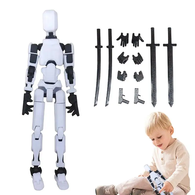 T 13 Action Figure Multi-joint Movable Robot 3D Printed DIY Assembling Desktop Robot Doll Model Toy For Drawing Photography