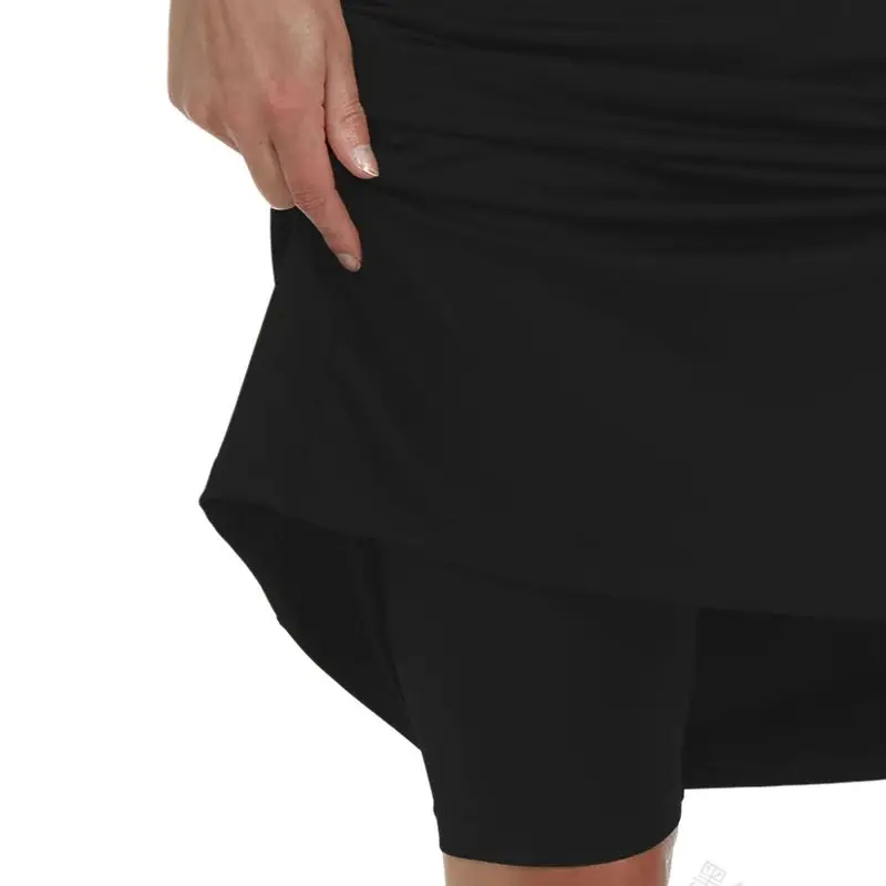 Women\'s Knee Length Tennis Skirt Sports A-Line Shorts Golf Skirts Athletic Slimming Sports Skirts With Built In Shorts Pockets