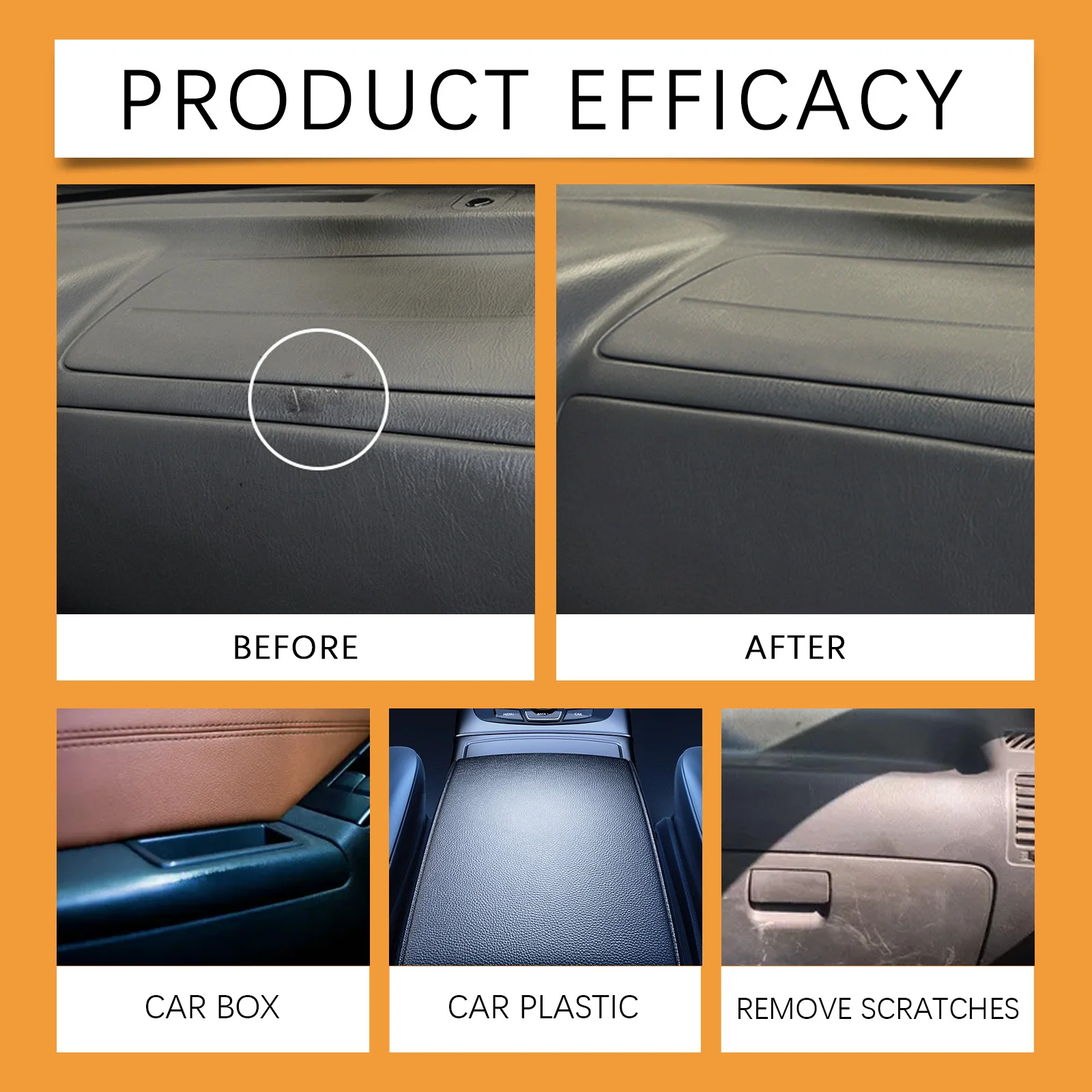 Automotive Plastic Restorer Paste Back To Black Gloss Plastic Renovator for Car Faded Bumpers, Dashboards & Leather Interior