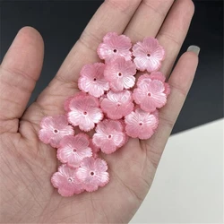 10Pcs/Lot New Creative Acrylic Torus 22MM Acetic Acid 3D Flower Beads Charm Connectors Diy Hair Jewelry Making Resin Accessories