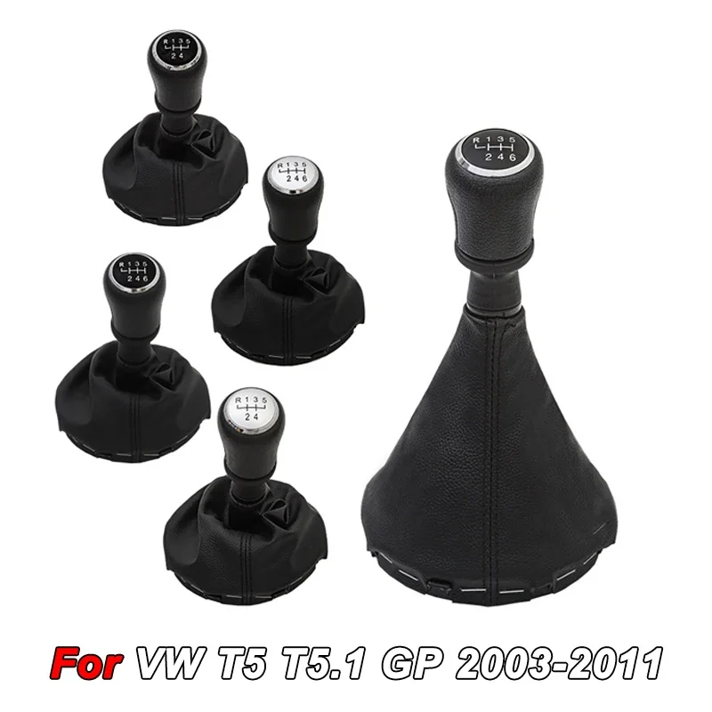

5/6 Speed Integrated Gear Shift Knob & Dust Boot for VW T5 T5.1 GP 2003-2011 - Van Transmission Lever, Durable Car Accessories