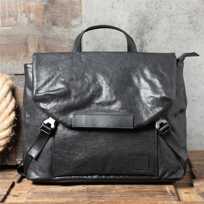 Porte-documents décontracté en cuir véritable pour hommes, sac à main en peau de cercle naturelle, cartable de bureau, sac de messager de travail noir, design de mode de luxe