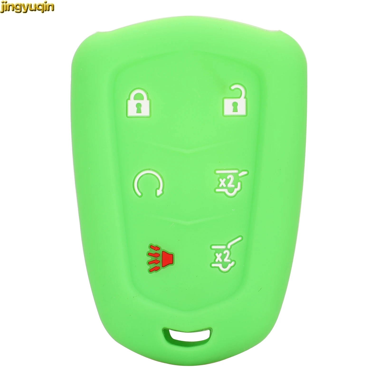 Jingyuqin Remote Car Key Silicone Case Cover For Cadillac Escalade 2015-2016 6 Buttons Colorful Protection No Logo