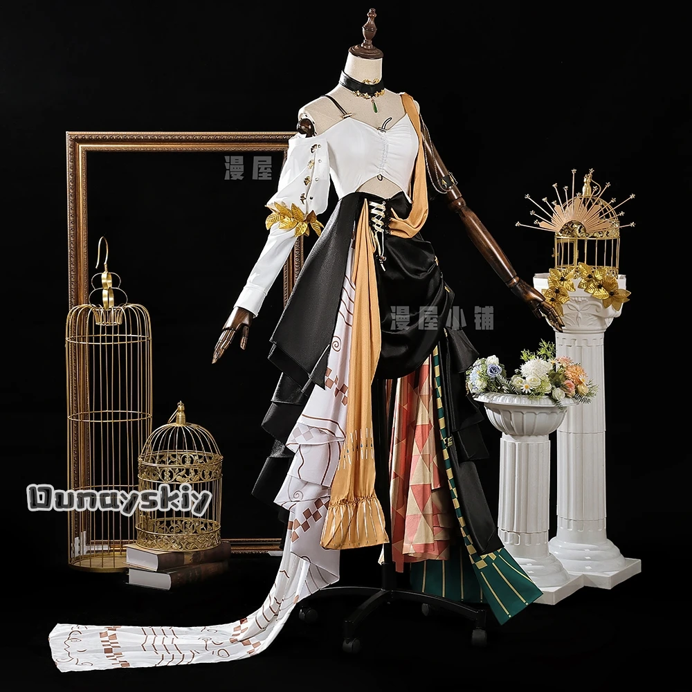 Muelsyse تأثيري لعبة الفرسان زي Muelsyse جديد الجلد فستان طويل شعر مستعار حذاء الدعاوى هالوين المرأة موحدة للعب الأدوار