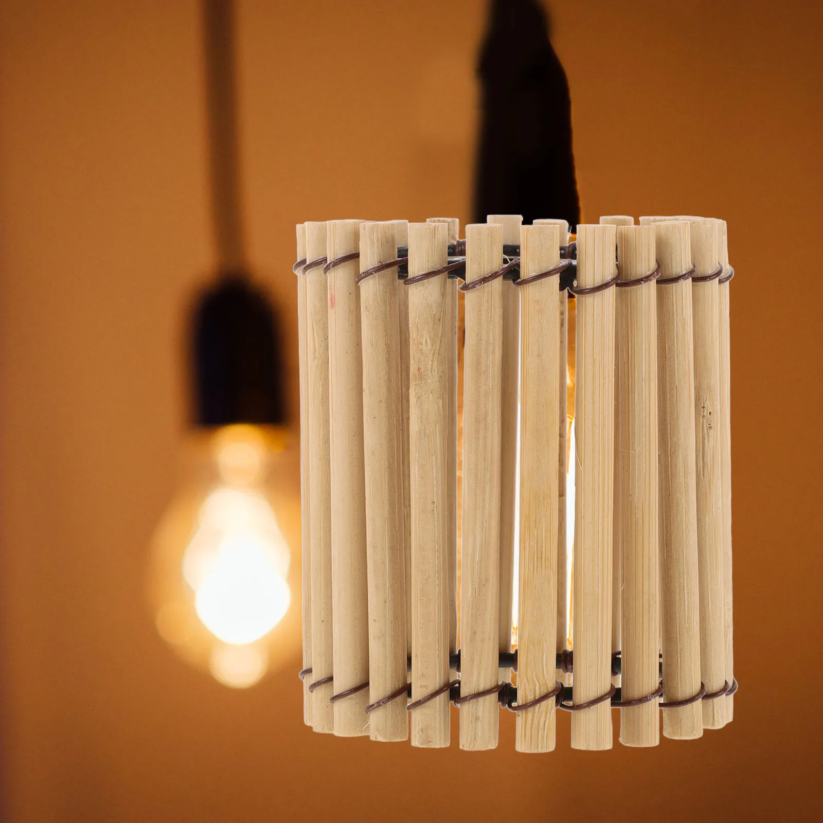 

Bamboo Lampshade Handmade Woven Light Cover Hanging Shade Home Decor Bedroom Pendant Lamp Shades Bamboo Craftsmanship Vintage