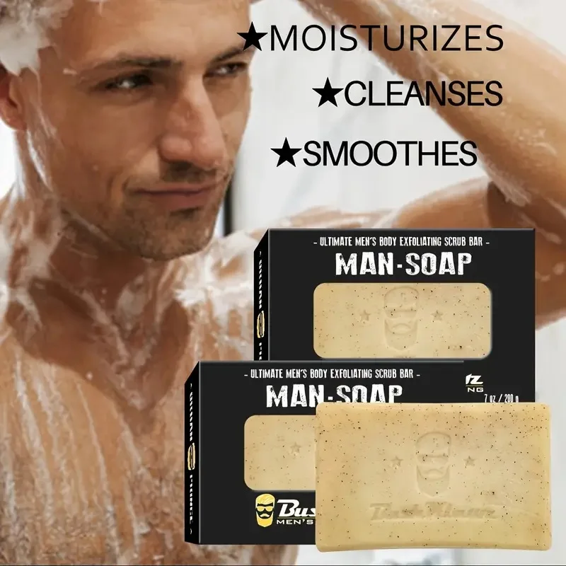 200g Large Upscale Men's Cleansing Bath Soap Richly Scented Essential Oil Handmade Soap Deep Cleansing Perfumed Soap