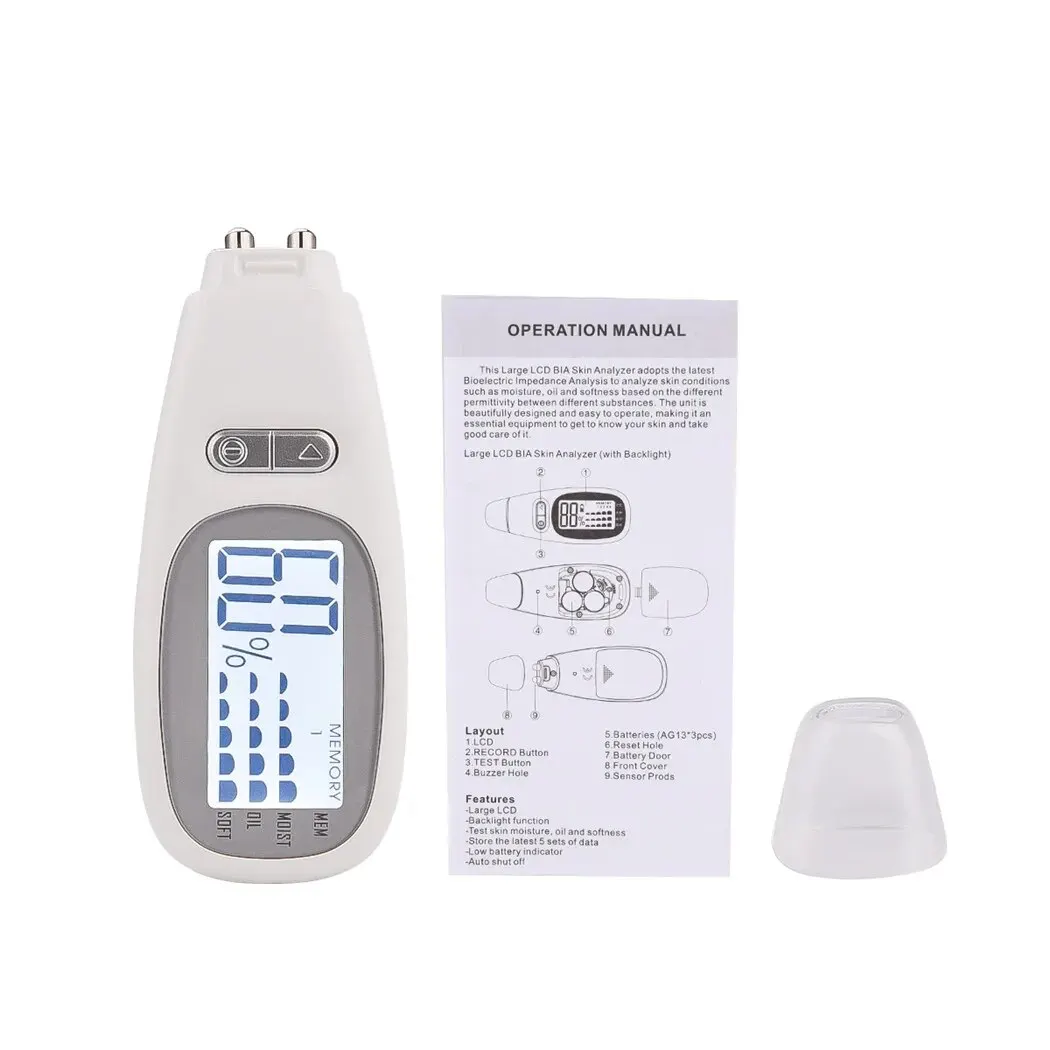 CkeyiN 3 in 1 Skin Analyzer Portable LCD Digital Facial Moisture Tester Face Oil Content Beauty Care Precision Detection Device