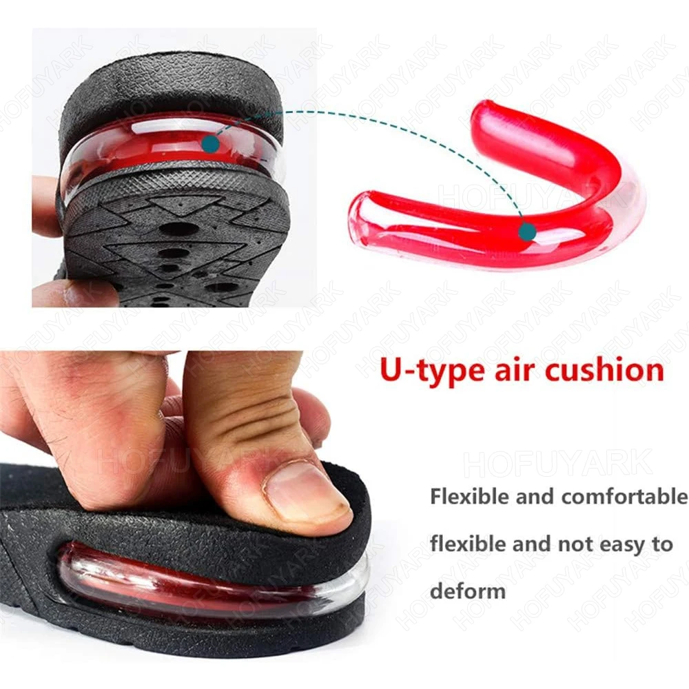 Height Increase Insole for Man Woman Shoes Heel Lift Inserts Heightening Booster Shock Absorbing Air Cushion Taller Shoe Insoles