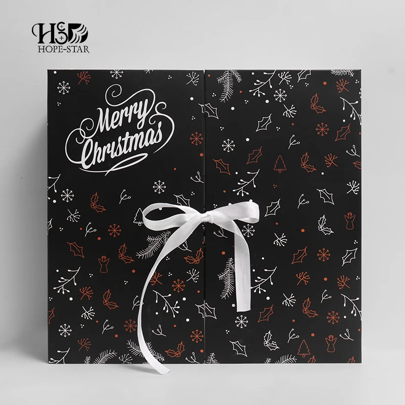 Customization.Christmas Empty Paper Cardboard Packaging Mistery Box Gift 24 Days Advent Calendar Boxes Custom