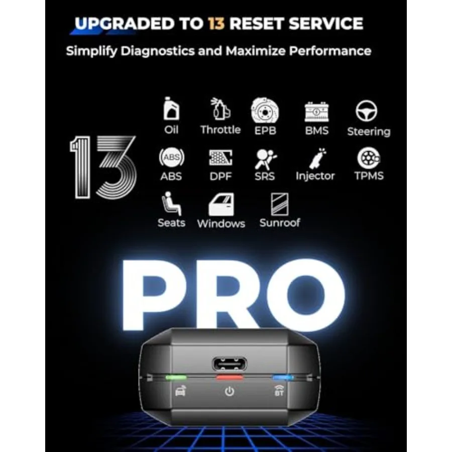 TopScan Pro Wireless OBD2-Scanner Bluetooth für iOS Android Umfassendes Diagnose-Scan-Tool für alle Autosysteme mit