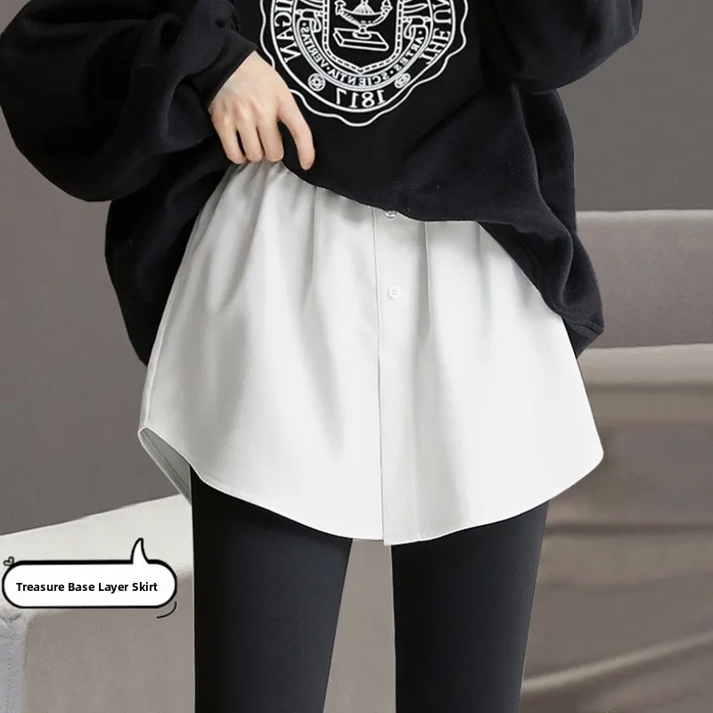 

Women's Thickened Sharkskin Sweatshirt Bottoming Skirt Inner Wear Autumn Winter Half-length A-line Skirt Fashionable Casual