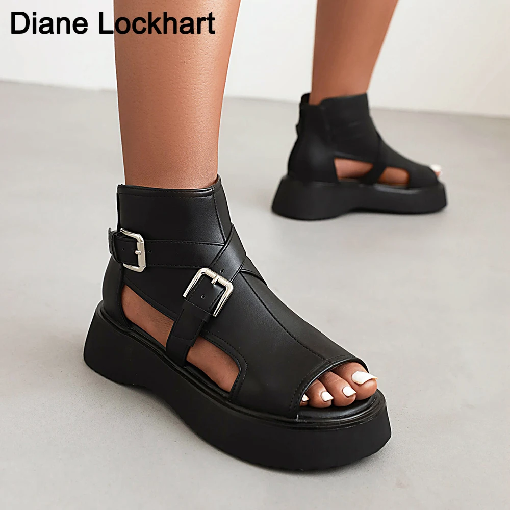 Women Summer Gladiator Sandals Platform Wedges Shoes Ladies Vintage PU Leather Plus Size Sandalias Mujer Sapato Feminino 2022