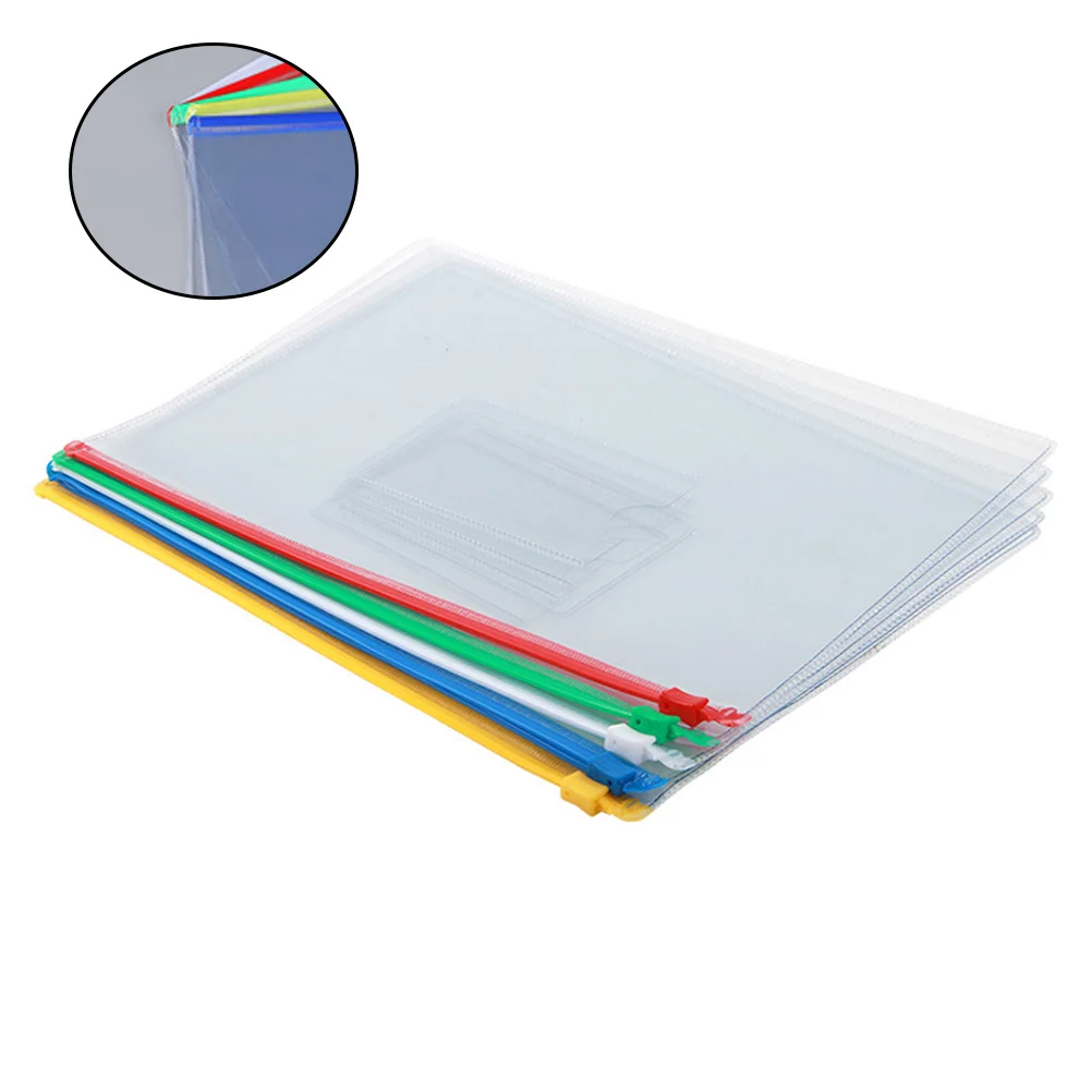 Bolsas transparentes para archivos con cremallera, bolsa impermeable para documentos A4 para escuela y oficina, organizador de papelería portátil, bolsa de almacenamiento, 10 Uds.