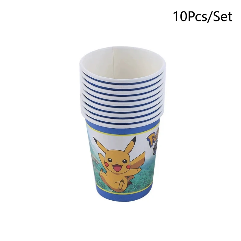 Pokémon Birthday Party Decoration, Paper Cups, Cups, Disposable Paper Cups, Pikachu-pattern Paper Cups, Party-use Paper Cups