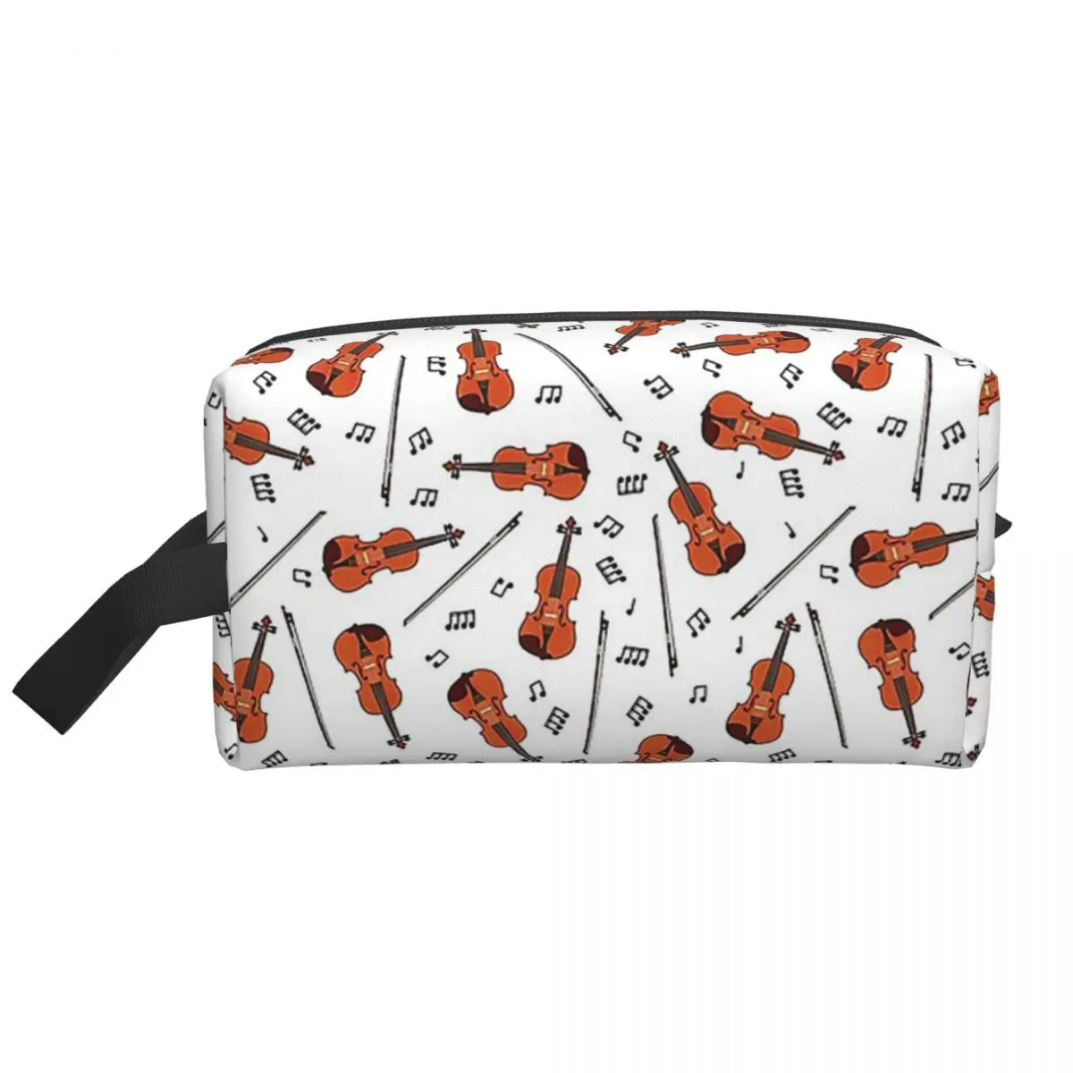 

Женская косметичка для скрипки и музыкальных нот, дорожный органайзер для макияжа, сумка для хранения туалетных принадлежностей, Dopp Kit Box, пенал
