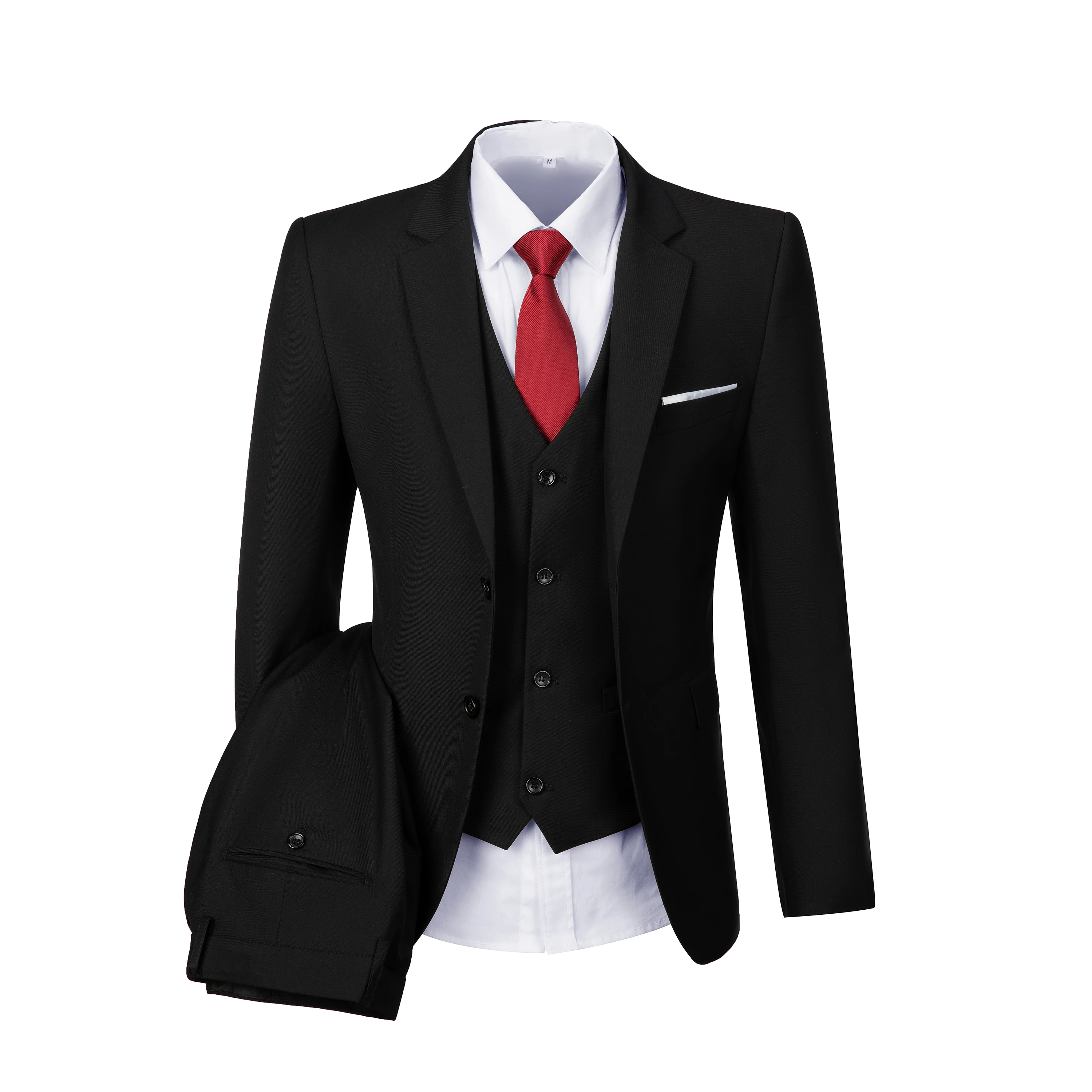 Men's 2-Piece Suits Classic Fit 2 Button Office Dress Suit Jacket Blazer and Pants