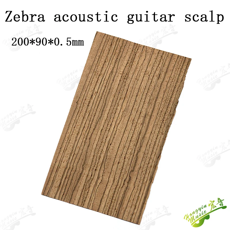 Zebrawood Gitarrenkopfplatte, wunderschönes Zebrano-Kopffurnier, Massivholz, handgefertigtes Material, Gitarrenzubehör, 200 x 90 x 0,55 mm – Detail 7