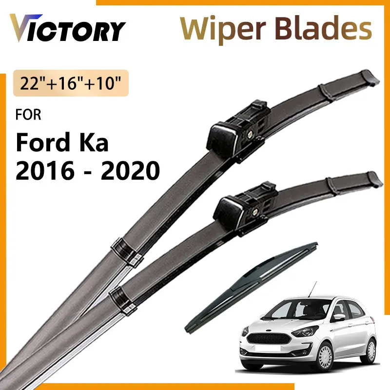 For Ford Ka MK3 3 2016 - 2020 2019 2018 2017 Figo Accessorie Natural Rubber Front Rear Wiper Blade Windshield Windscreen Brushes