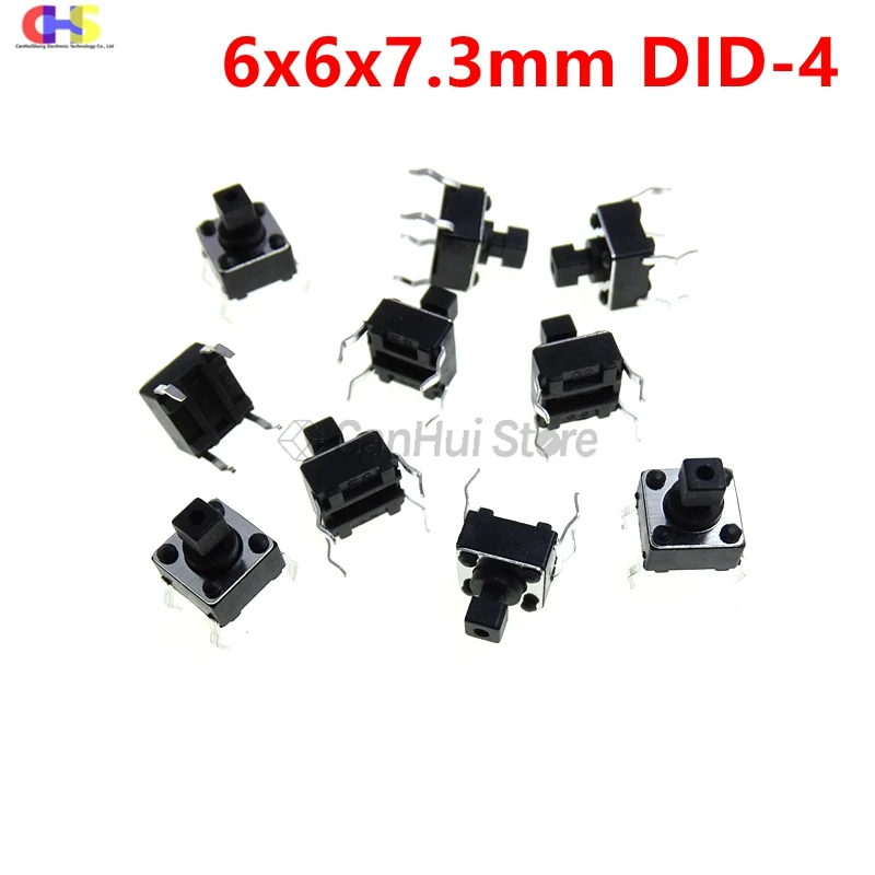 10/50pcs 6X6X7.3 6*6*7.3 mm DIP/SMD 4 Pin Tact Push Button Switch Micro Touch Button Reset switch Light touch Power key Switches