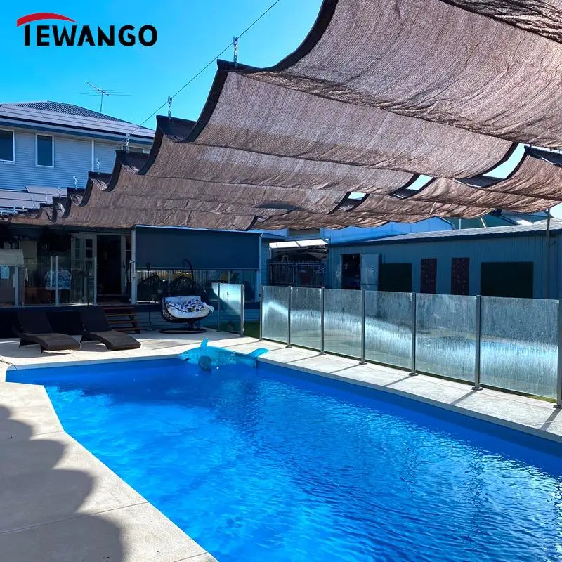 

180GSM 95% Anti-UV HDPE Fabric Retractable Wave Sun Shade Net Garden Pergola Swimming Pool Shading Sails Sliding Canopy