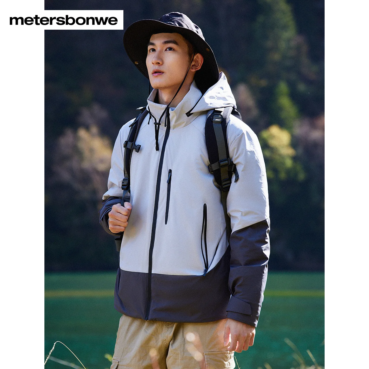 Metersbonwe-Waterproof Jacket Puffer Men  Goose Down Outdoor Jacket Oil Repellent Fabric Stain Resistant Commuter Casual Winter