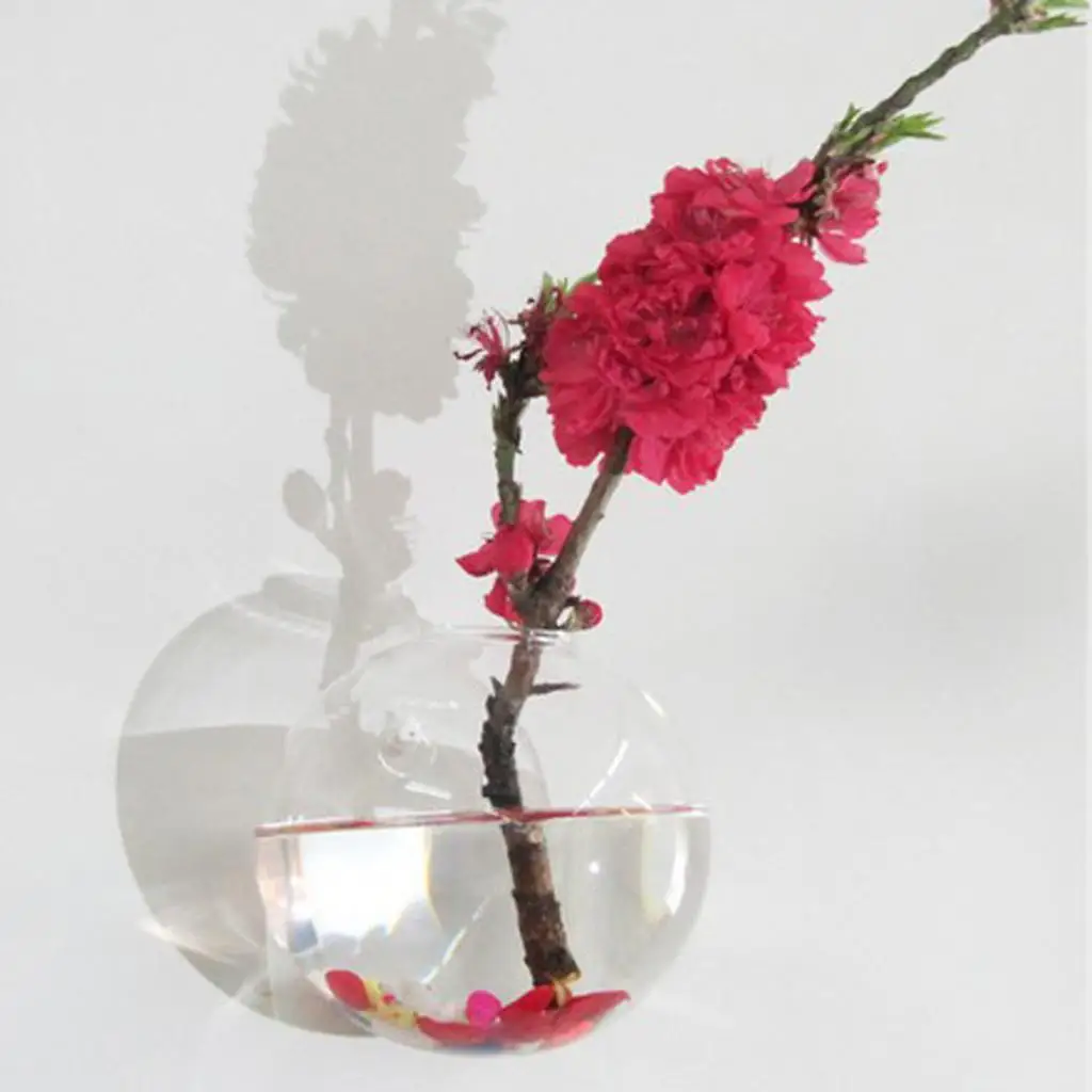 Transparent Hydroponic Plant Vase Wall Hanging Glass Flowerpot Decorative Pot for Home Restaurant Use