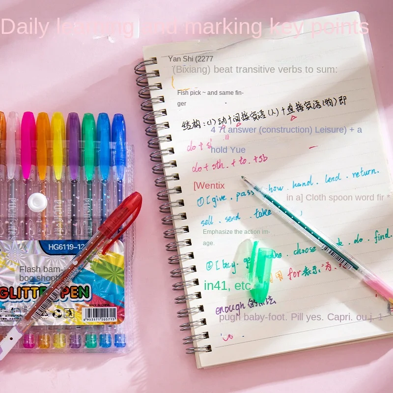 12/24/36/48/Set Colors Gel Pens Set Glitter Gel Pen For Adult Coloring Books Journals Drawing Doodling Art Markers Set image 3