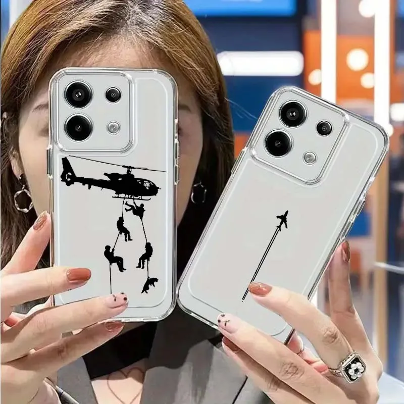 Simples avião padrão caso de telefone para xiaomi mi poco f2 f3 f4 f5 f6 x5 x6 x7 pro tpu proteção transparente