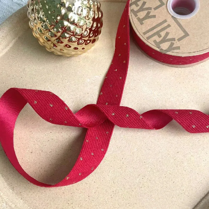Sztruksowa wstążka Kropki Tkanina w paski DIY Kokarda do włosów Akcesoria Opaska na głowę Klipsy do krawata 7 10 15 25 38 mm Grubość Ręcznie robiona
