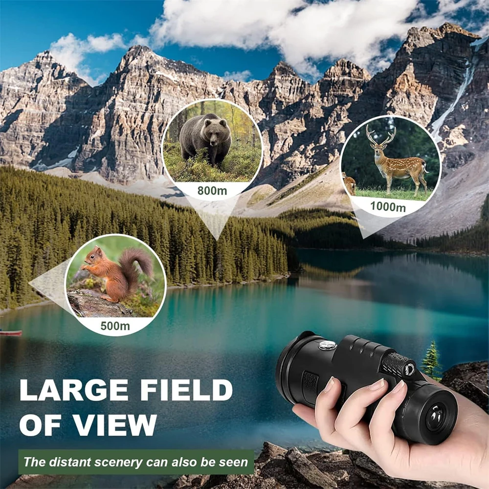 50x60 High Definition Binoculars with Smartphone Adapter, BAK4 FMC Binoculars For Wildlife Hunting, Camping and Traveling