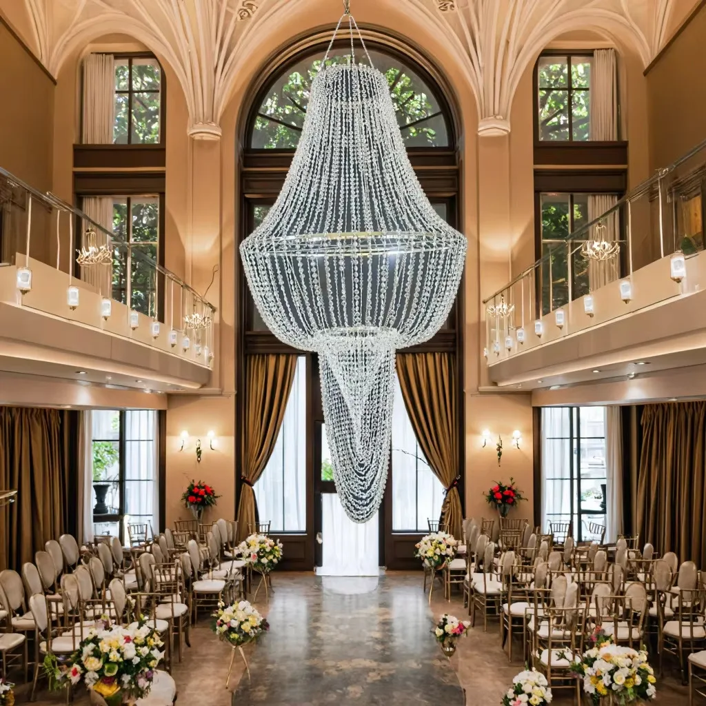 4pcs Korean Style Wedding Props  Large Acrylic Ceiling Pendant Pearl Decorative Hall Stage Background Pendant for Grand  Events