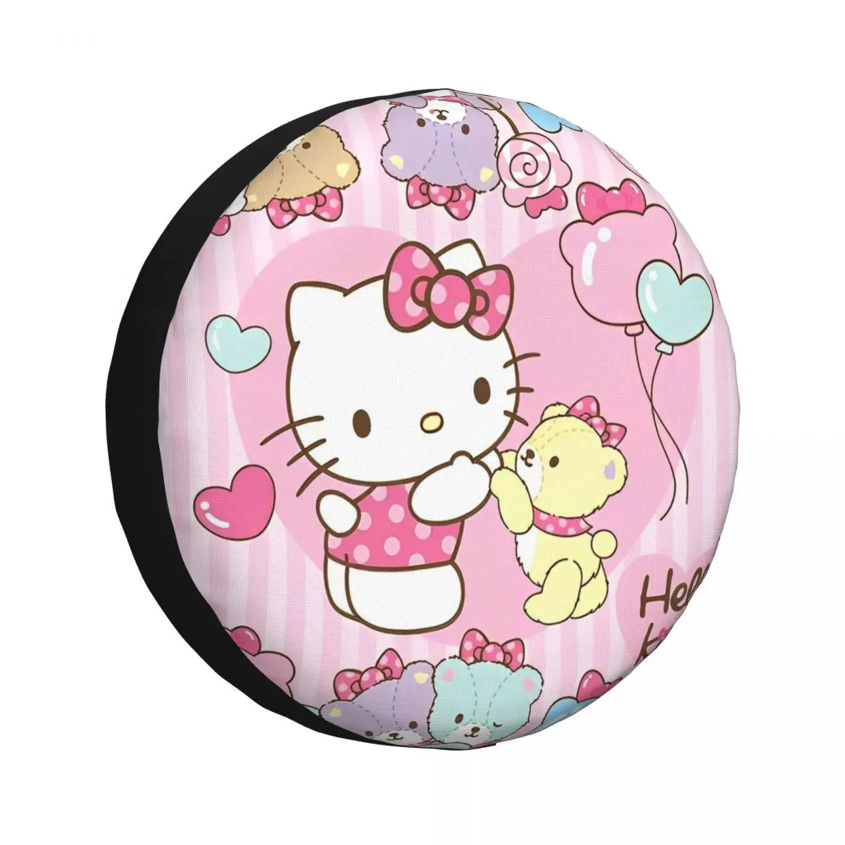 

Чехол на запасное колесо Hello Kitty Cute Cats для прицепа RV, водонепроницаемый чехол на колесо автомобиля с подходит для внедорожника, кемпера, внедорожника