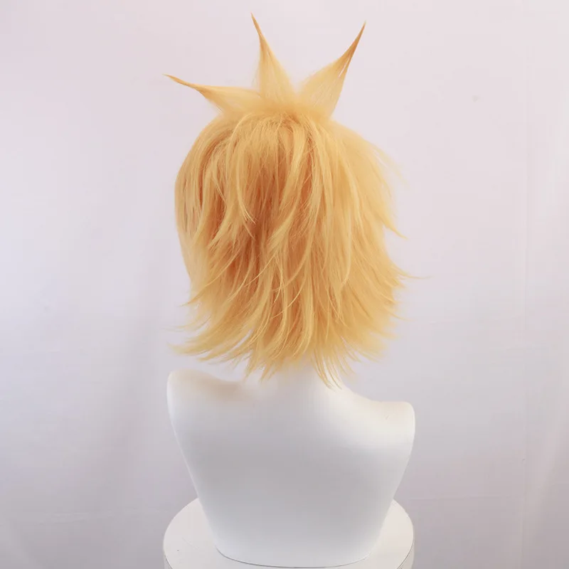 My Hero Academia Kamina Electric Light Brown Reverse Curl Cosplay Wig With Lightning Headpiece