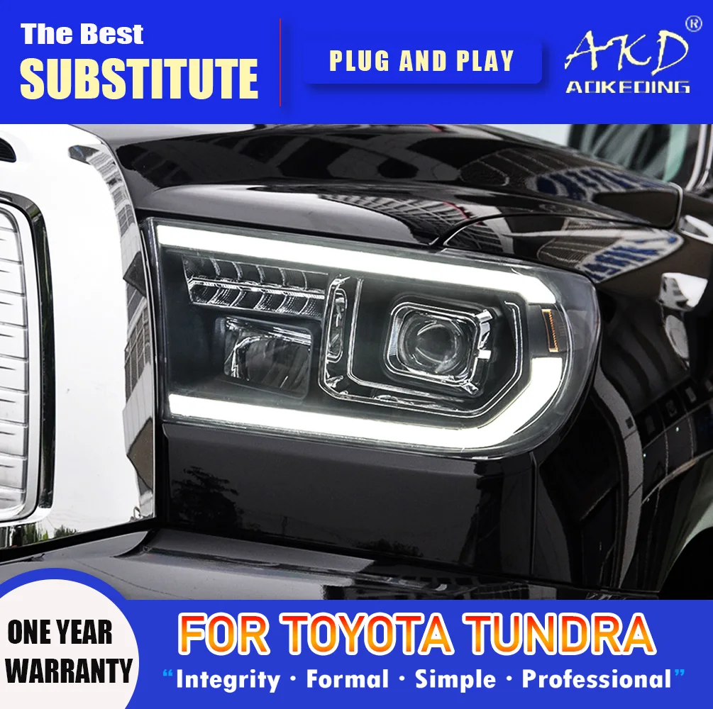 

AKD Head Lamp for Toyota Tundra LED Headlight 2007-2013 Headlights Tundra DRL Turn Signal High Beam Angel Eye Projector Lens