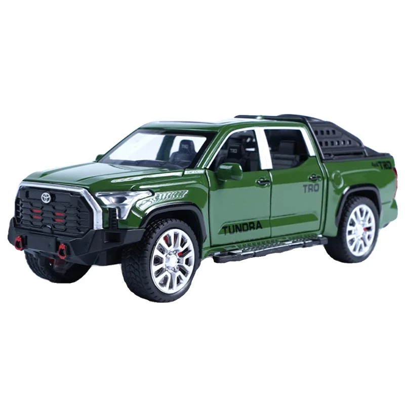 1:32 Scale Toyota Tundra Pickup Car Model Metal Car Toys for Kids Boy Collective Miniature Voiture With Sound Light gift