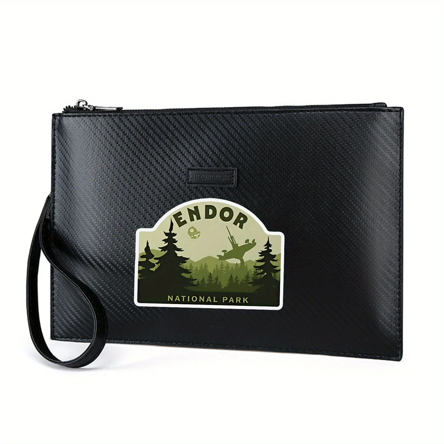 Endor forest adventure emblem design Elegant Printed PU Men's Handbag Fashionable and Practical for Everyday Carry
