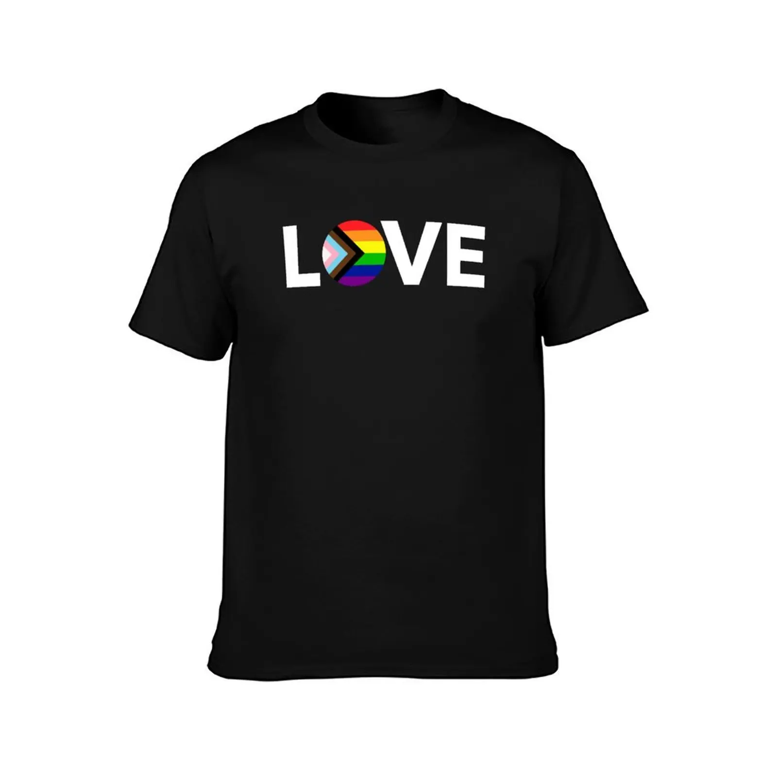 Progress Pride Flag Love T-Shirt Athletic Quick Dry for Men T-Shirt