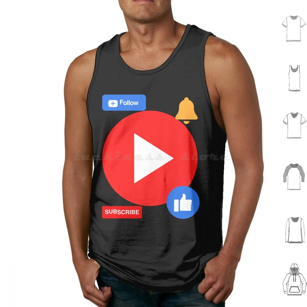 Follow Like Subscribe Tank Tops Vest Sleeveless Follow Like Subscribe Follow Like Subscribe Hit The Bell Hit The Bell