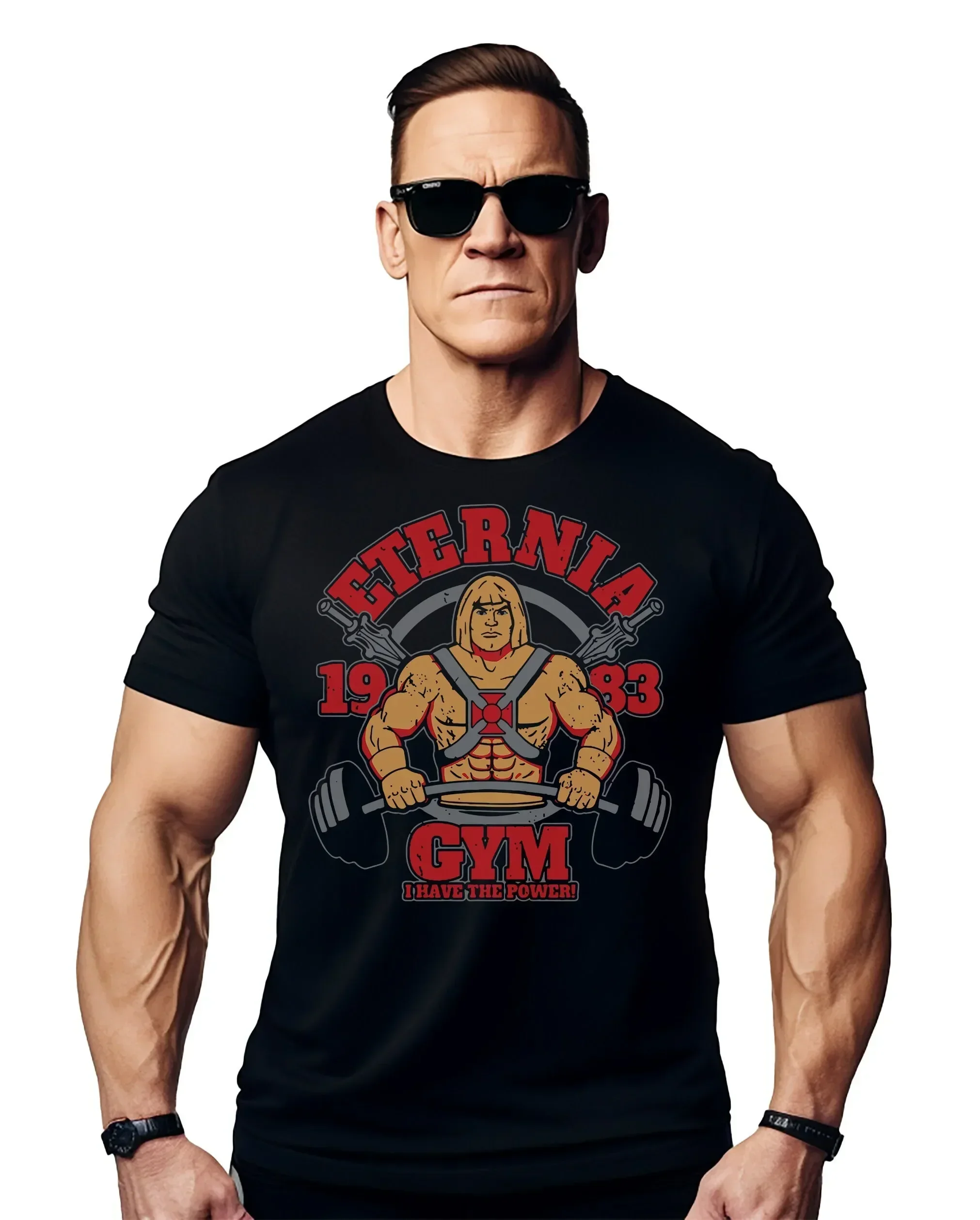 T-shirt de sport pour homme Universe Man Gym Club, thème divertissant de films et de dessins animés, idéal pour l'entraînement et les fans de la culture pop