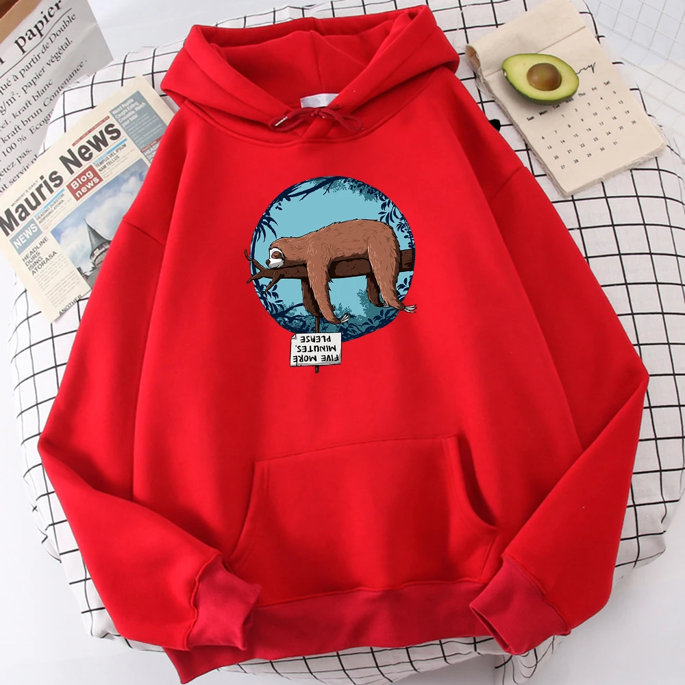 Sleeping Sloth Personality Print Hoody Woman Fleece Casual Fleece Sweatshirts Autumn S-Xxl Hooded Fashion Quality Sportswear Men