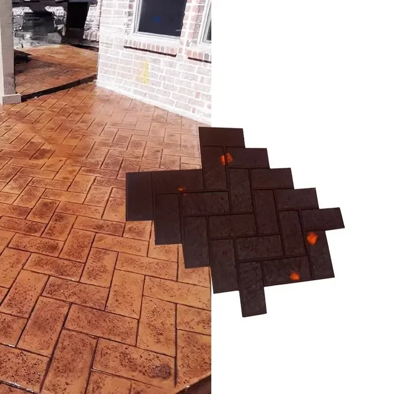 Custom Item, Contact Us Professional Concrete Imprint Mold, Natural Herringbone Stone Texture Stamps Flexible Reusable for